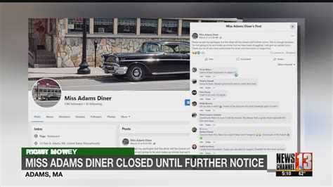 Miss Adams Diner closes until further notice